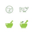 Pharmacy icon , Herbal pharmacy symbol ,  Pestle and Mortar vector illustration design template Royalty Free Stock Photo