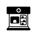 Black solid icon for Pharmacy, pharmaceutics and medical