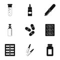 Pharmacy icon set, simple style Royalty Free Stock Photo