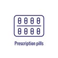 Pharmacy icon with an aspec of the pharma business - outline icon