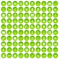 100 pharmacy icons set green