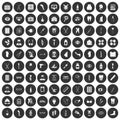100 pharmacy icons set black circle