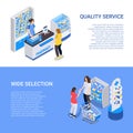 Pharmacy Isometric Banners Royalty Free Stock Photo