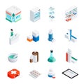 Pharmacy Isometric Icons Set