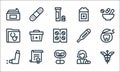 pharmacy line icons. linear set. quality vector line set such as caduceus, herbal, inhalator, pharmacist, certificate, medical