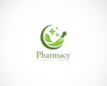 pharmacy logo creative nature health care herbal logo design concept therapy