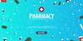 Pharmacy. Medical background. Health care. Vector medicine illustration. Royalty Free Stock Photo