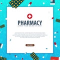 Pharmacy. Medical banner. Health care. Vector medicine illustration. Royalty Free Stock Photo