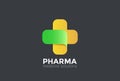 Pharmacy Medical Clinic Cross Logo vector. Organic Royalty Free Stock Photo