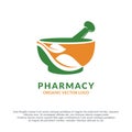 Pharmacy Medical Logo Vector Design. atural Organic medicine Logotype concept