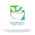 Pharmacy Medical Logo Vector Design. atural Organic medicine Logotype concept