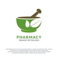 Pharmacy Medical Logo Vector Design. atural Organic medicine Logotype concept