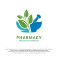 Pharmacy Medical Logo Vector Design. atural Organic medicine Logotype concept