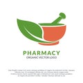 Pharmacy Medical Logo Vector Design. atural Organic medicine Logotype concept