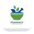 Pharmacy Medical Logo Vector Design. atural Organic medicine Logotype concept