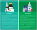 Pharmacy and Medication Set Vector Illustration