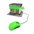 Pharmacy online mouse store e-commerce pharmacist drugstore Royalty Free Stock Photo