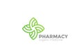 Pharmacy Organic Natural Medicine Cross Logo vecto