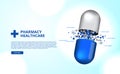 Pharmacy pills capsule medicine healthcare 3D illustration