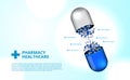 Pharmacy pills capsule medicine healthcare 3D illustration