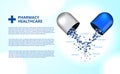 Pharmacy pills capsule medicine healthcare 3D illustration