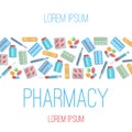 Pharmacy poster flat icons Royalty Free Stock Photo