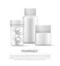 Pharmacy Poster with Plastic Silver Bottles Covers