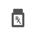 Pharmacy and Prescription Icon Set with mortar and pestle, star of life, pills, and caduceus Royalty Free Stock Photo