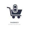 pharmacy shopping cart icon on white background. Simple element illustration from Medical concept Royalty Free Stock Photo