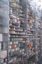 Pharmacy storage room ,Drugs are arranged and stored on glass shelf in a pharmacy