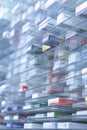 A pharmacy storage room ,Drugs are arranging and stored on a glass shelf in a pharmacy.taken out with a robot hand
