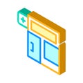 Pharmacy store building isometric icon vector illustration Royalty Free Stock Photo