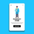 Pharmacy Store Drugstore Pharmacist Seller Vector illustration Royalty Free Stock Photo