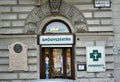 Pharmacy store front in Budapest