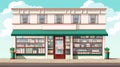 Pharmacy storefront facade with plants illustration AI Generated