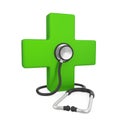 Pharmacy Symbol with Stethoscope Isolated Royalty Free Stock Photo