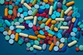pill medicine pharmacy medical drug pharmaceutical tablet illustration capsule medication. Generative AI.
