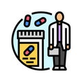 pharmacy technician medication color icon vector illustration Royalty Free Stock Photo
