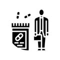 pharmacy technician medication glyph icon vector illustration Royalty Free Stock Photo