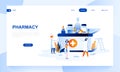 Pharmacy vector landing page template