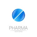 Pharmacy vector symbol for pharmacist, pharma store, doctor and medicine. Modern design vector logo on white background
