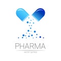 Pharmacy vector symbol for pharmacist, pharma store, doctor and medicine. Modern design vector logo on white background