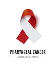 Pharyngeal cancer awareness ribbon vector illustration isolated Royalty Free Stock Photo