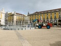phase of dismantling the large metallic structure of the Christmas tree at Terreiro do PaÃ§o in Lisbon.