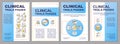 Phases of clinical trials blue brochure template Royalty Free Stock Photo