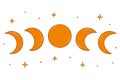 Phases of the moon. Astrological cycle vector colorful