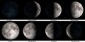 The phases of The Moon. Elements of this image were furnished by NASA Royalty Free Stock Photo