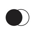 Phases of solar and lunar eclipse vector icon template black color editable Royalty Free Stock Photo