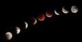 Phases of Supermoon Lunar Eclipse Royalty Free Stock Photo