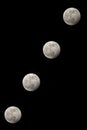 Phases of Wolf moon lunar eclipse. January 2020. Royalty Free Stock Photo